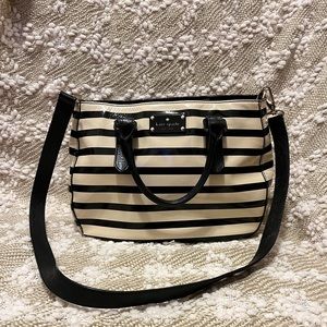 Kate Spade Black and Off-White Patent Leather Crossbody